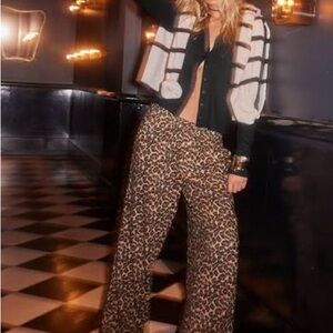 Aerie Off-Duty Flannel Trouser PJ Pant Leopard
